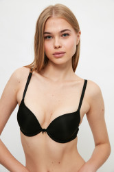 Trendyol Black Extra Push-Up Tričko Podprsenka S Podprsenkou