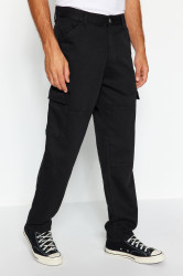 Trendyol Black Pocketed Woven Regular Fit Cargo Trousers