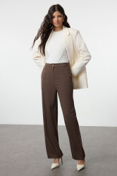 Trendyol Brown Premium Quality Wide Leg Woven Fabric Trousers