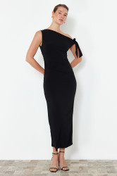 Trendyol Limited Edition Black Fitted Knitted Maxi Stretch Pencil Dress