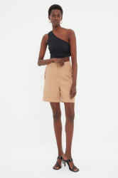 Trendyol Mink Button Detailed Shorts