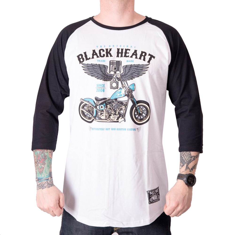 Triko s dlouhým rukávem BLACK HEART Blue Chopper RG  bílá  M