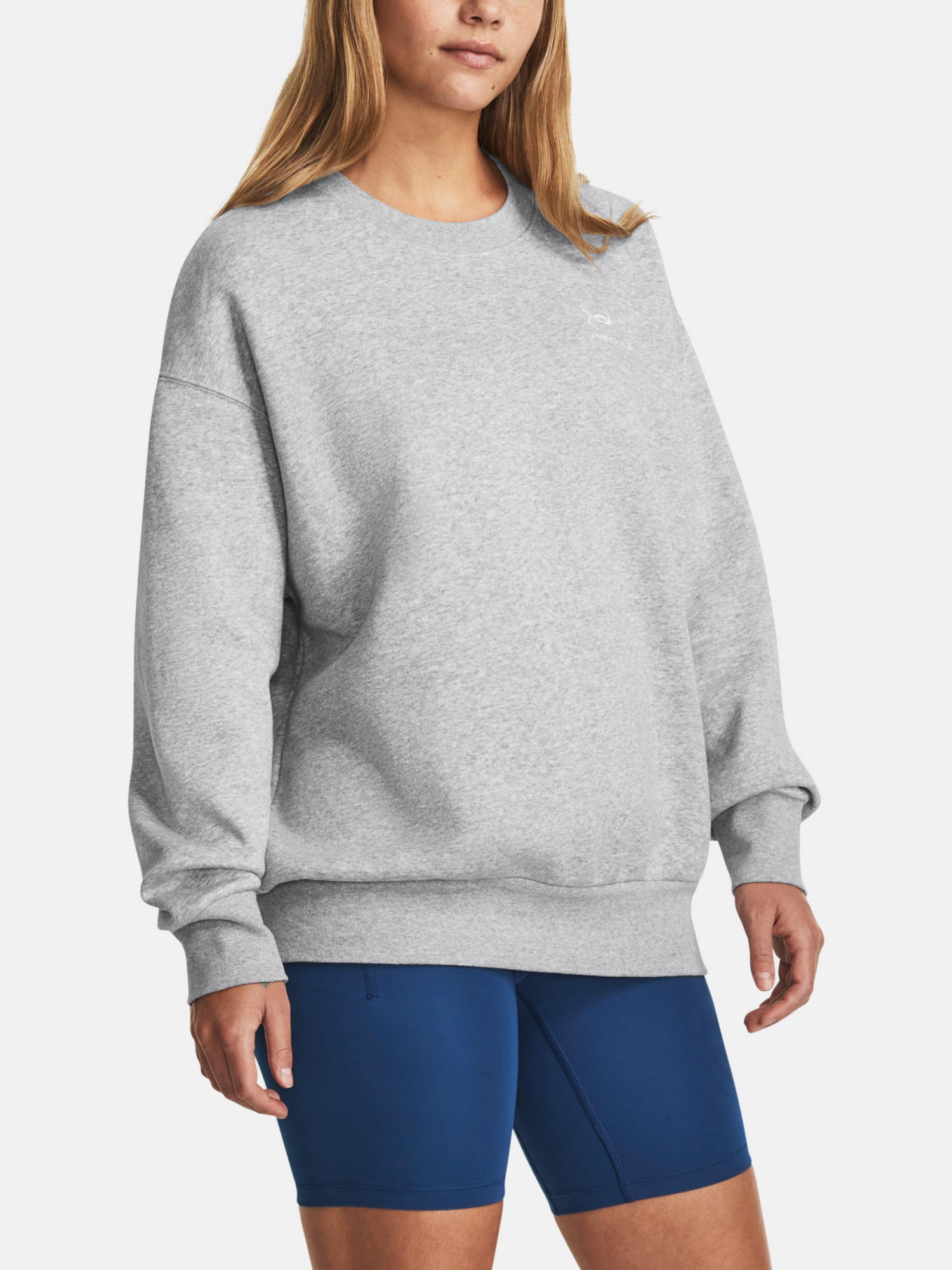 Under Armour Mikina Essential Flc OS Crew-GRY - Dámské