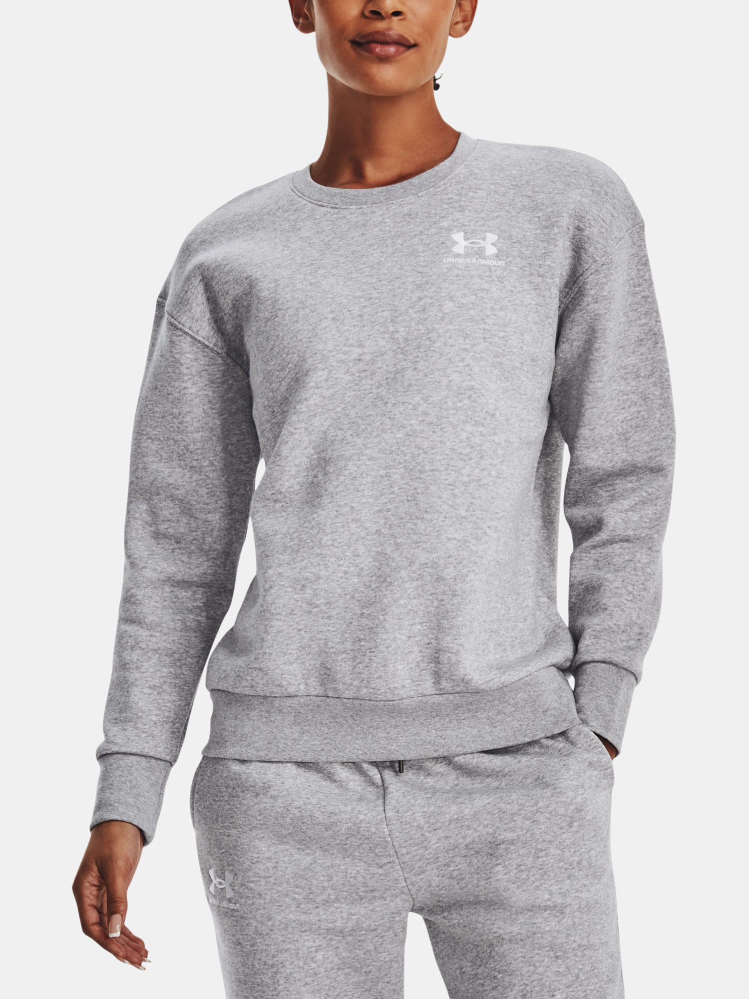 Under Armour Mikina Essential Fleece Crew-GRY - Dámské