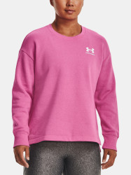 Under Armour Mikina Rival Fleece Oversize Crew-PNK - Dámské