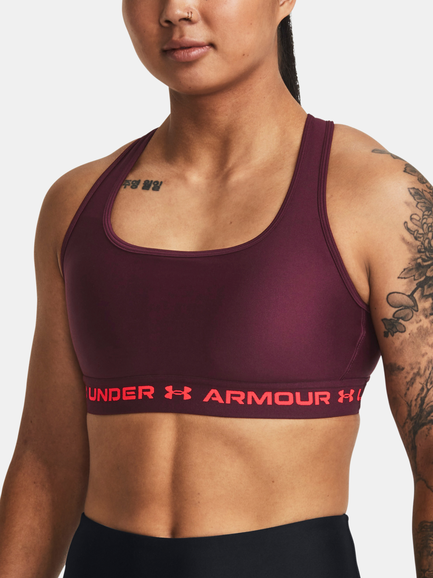 Under Armour Podprsenka Crossback Mid Bra-MRN - Dámské