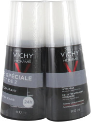 Vichy Sada deodorantů ve spreji Homme (24h Ultra-Refreshing Deodorant) 2 x 100 ml