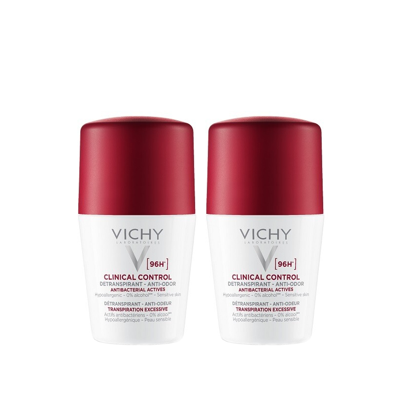 Vichy Sada kuličkových detranspirantů proti zápachu Clinical Control 96h (Detranspirant) 2 x 50 ml