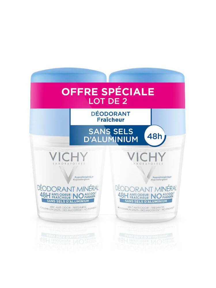 Vichy Sada minerálních kuličkových deodorantů (Mineral Deodorant) 2 x 50 ml