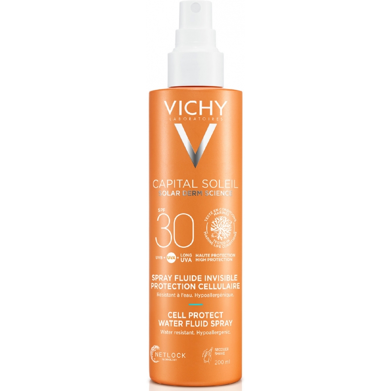 Vichy Sprej na opalování SPF 30 Capital Soleil (Cell Protect Water Fluid Spray) 200 ml