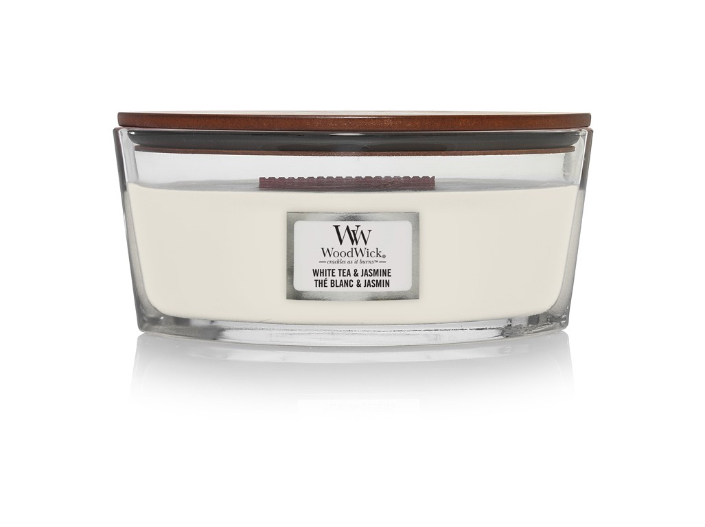 WoodWick Vonná svíčka loď White Tea & Jasmine 453,6 g