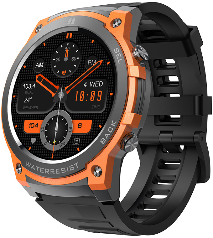 Wotchi AMOLED Smartwatch DM55 – Orange - Black