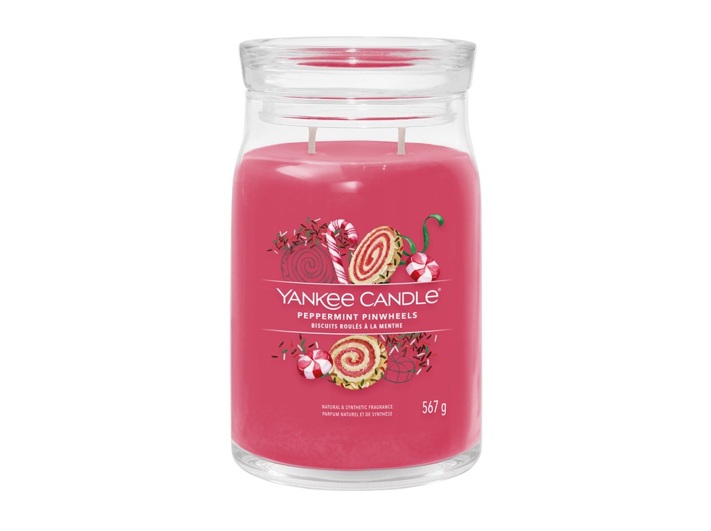 Yankee Candle Aromatická svíčka Signature sklo velké Peppermint Pinwheels 567 g